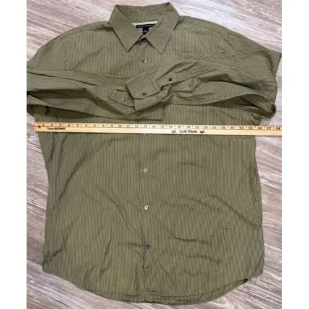 Banana Republic Dress Shirt Mens XL‎ Button Up Yellow/green stripe